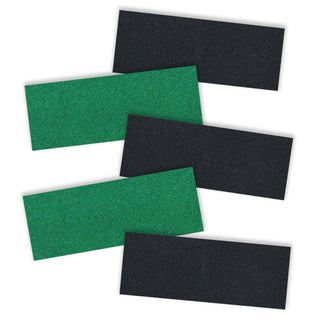 Black Diamond Skateboard Griptape Black and Dark Green Grip Strips 5 pack 9" x 3.25"