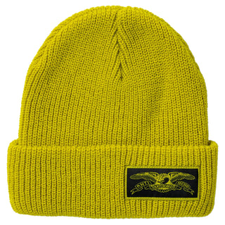 Anti Hero Skateboards Beanie Stock Eagle Label Cuff Yellow/Black Yellow