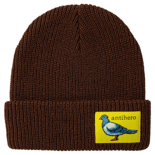 Anti Hero Skateboards Beanie Lil Pigeon Label Cuff Brown/Yellow Brown