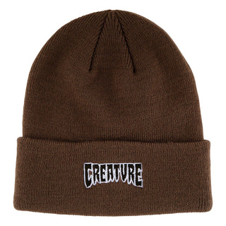 Creature Skateboards Beanie Logo Outline Dark Brown