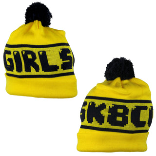 Girl Beanie BUBBLE POM YELLOW