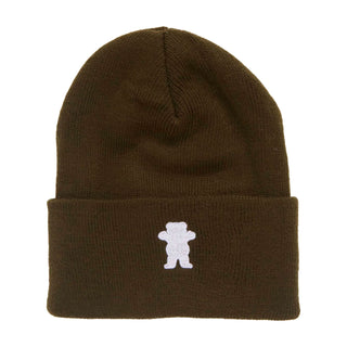 Grizzly Grip Skateboard Beanie OG Bear Embroidered Olive
