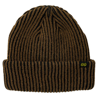 Krooked Skateboards Beanie Eyes Clip Cuff Brown/Black/Yellow Brown