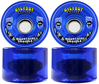 Bigfoot Longboard Wheels - 76mm Mountain Cruiser Translucent Blue