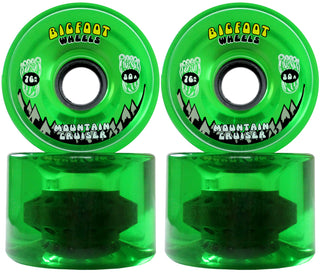 Paris Longboard Trucks, Wheels, Hardware, and Abec 7 Bearings Kit - V2 180 Raw + Bigfoot 76mm 80A Green