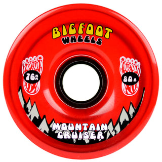 Bigfoot Longboard Wheels - 76mm Mountain Cruiser Translucent Red
