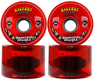 Bigfoot Longboard Wheels - 76mm Mountain Cruiser Translucent Red