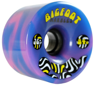 Bigfoot Longboard Wheels - 76mm Marble Swirl - Blue/Pink