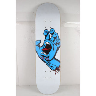 Blem Santa Cruz Skateboard Deck Screaming Hand White 8.25" x 31.8" with Grip