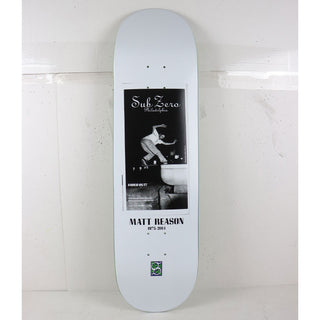 Blem Sub Zero Skateboard Deck Matt Reason White 8.5" x 32.2" Cosmetic