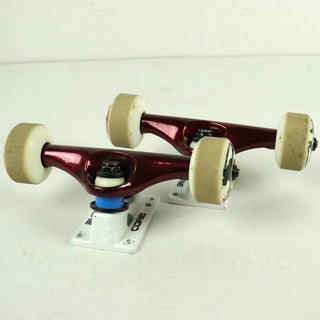 Blem Core Skateboard Trucks Red 5.25 (8.0") with TGM White Wheels