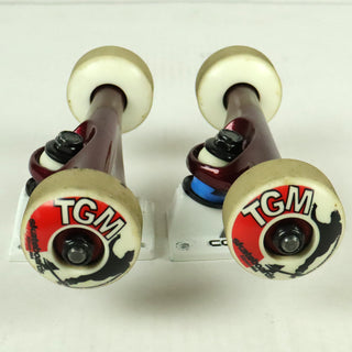 Blem Core Skateboard Trucks Red 5.25 (8.0") with TGM White Wheels