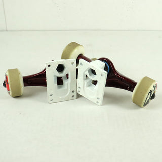 Blem Core Skateboard Trucks Red 5.25 (8.0") with TGM White Wheels