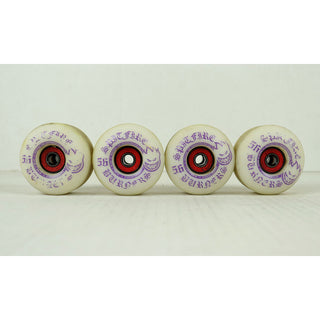 Blem Spitfire Skateboard Wheels Burners 56mm 99A White/Purple with Abec 5 Bearings
