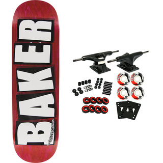 Baker Skateboard Complete Logo Veneers B2 Red 8.5" x 32.5"