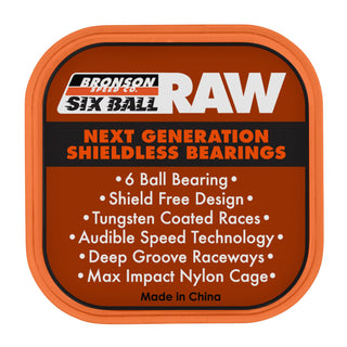 Bronson Speed Co Skateboard Bearings 6-Ball Raw