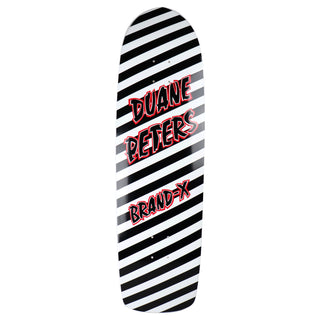 Brand-X Old School Skateboard Deck Duane Peters Rider Shaped White 9.38" x 33.38"