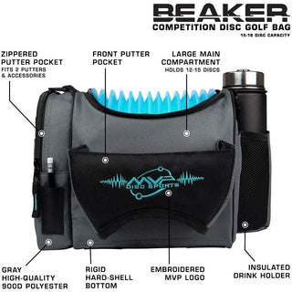 MVP Disc Golf Bag Beaker Version 2 Gray/Aqua