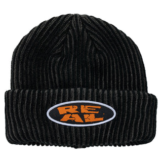 Real Skateboards Beanie Crushed Black/Charcoal