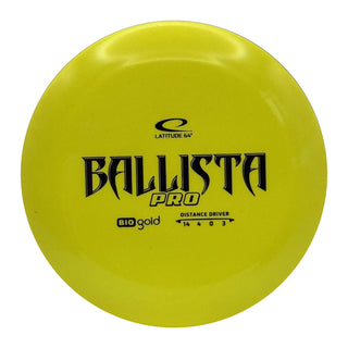 Latitude 64 Disc Golf BioGold Ballista Pro Distance Driver 14/4/0/3 Yellow/Blue 169 grams