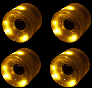LED Wheels YELLOW 65mm