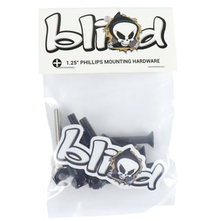 Blind Skateboard Hardware 1.25" Phillips Bolts Black/Silver