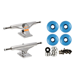 Independent 159 (8.75") Skateboard Trucks 56mm Blue Wheels and Bearings Combo Package