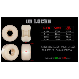 Bones Skateboard Wheels 51mm STF V2 Locks 99A White