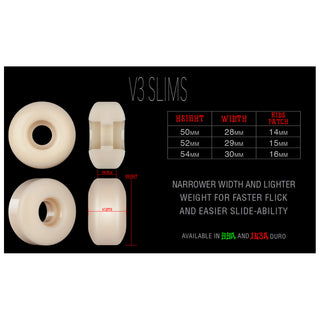 Bones Skateboard Wheels 52mm STF V3 Slims 103A White