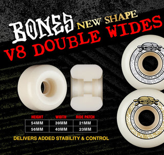 Bones Skateboard Wheels 54mm 97A X-Formula V8 Double Wides