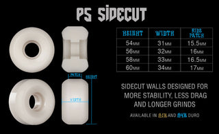 Bones Skateboard Wheels 60mm Skatepark Formula P5 Sidecuts 81B (101A) White
