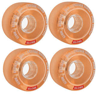 Paris Longboard Trucks V2 180mm 50Â° Raw Polished + Globe Bruiser 62mm 83a Wheels Clear Coral + Abec 7 Bearings