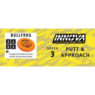 Innova Disc Golf XT Bullfrog Putter 3/1/0/1 Blue/Yellow 175 grams