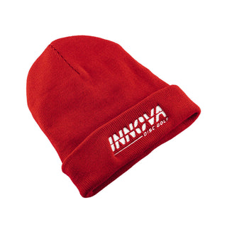 Innova Disc Golf Beanie Burst Fleece Lined Cuffed Red