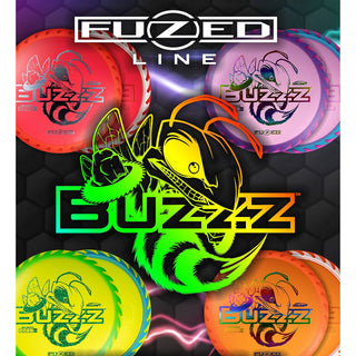 Discraft Disc Golf Fuzed Line Buzzz with Saw Pattern Midrange 5/4-1/1 Green/Blue Scales 175-176g