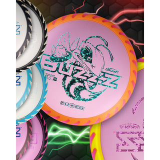 Discraft Disc Golf Fuzed Line Buzzz with Saw Pattern Midrange 5/4-1/1 Black/Red Shimmer 167-169g