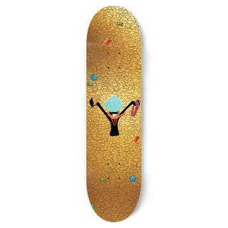 Color Bars Skateboard Deck Looney Tunes Riches Gold Foil 8.25"