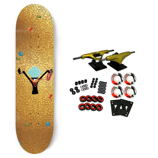 Color Bars Skateboard Complete Looney Tunes Riches Gold Foil 8.25"