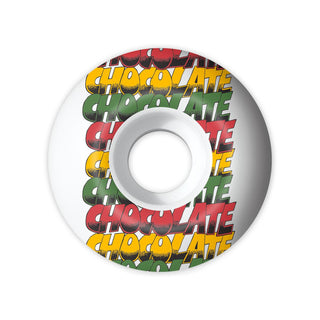 Chocolate Skateboard Wheels Sound System 50mm 99A Classic Shape White