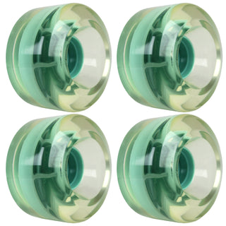 Longboard Wheels 65mm Smooth Clear Blue Hub USA Made 78A