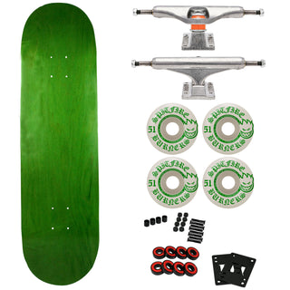 Moose Canadian Maple Skateboard Green 8.25" with Independent Trucks, Spitfire Wheels