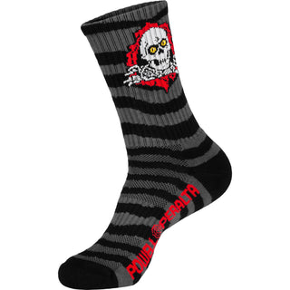 Powell Peralta Skateboards Cotton Socks Ripper Rips Charcoal/Black Crew