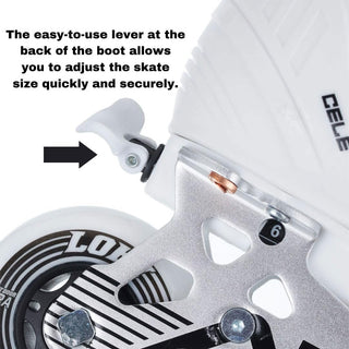 Alkali Youth Roller Hockey Skates Cele Kids Adjustable White JR2-JR5