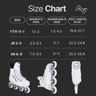 Alkali Youth Roller Hockey Skates Cele Kids Adjustable White JR2-JR5