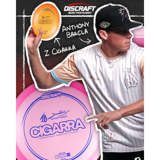 Discraft Disc Golf Anthony Barela Signature Series Z Line Cigarra Driver 7/6/-1/2 White/Rainbow Lines 170-172g