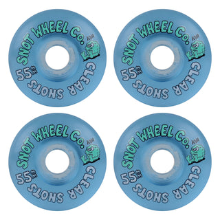 Snot Wheel Co. Skateboard Wheels 55mm Clear Snots 101A Blue