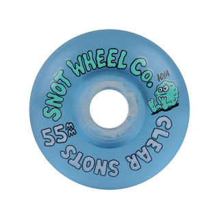 Snot Wheel Co. Skateboard Wheels 55mm Clear Snots 101A Blue