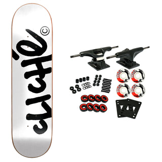 Cliche Skateboard Complete Handwritten White/Black 8.25" x 31.7"