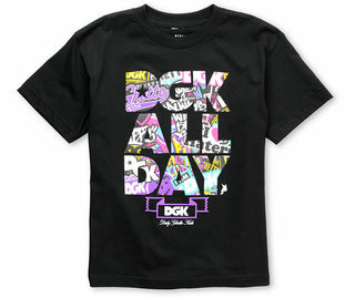 DGK Skateboards Youth Shirt Collage All Day Black Kids