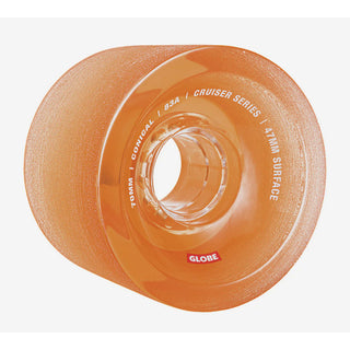 Globe Skateboard / Longboard / Cruiser Wheels Conical 70mm 83A Clear Amber